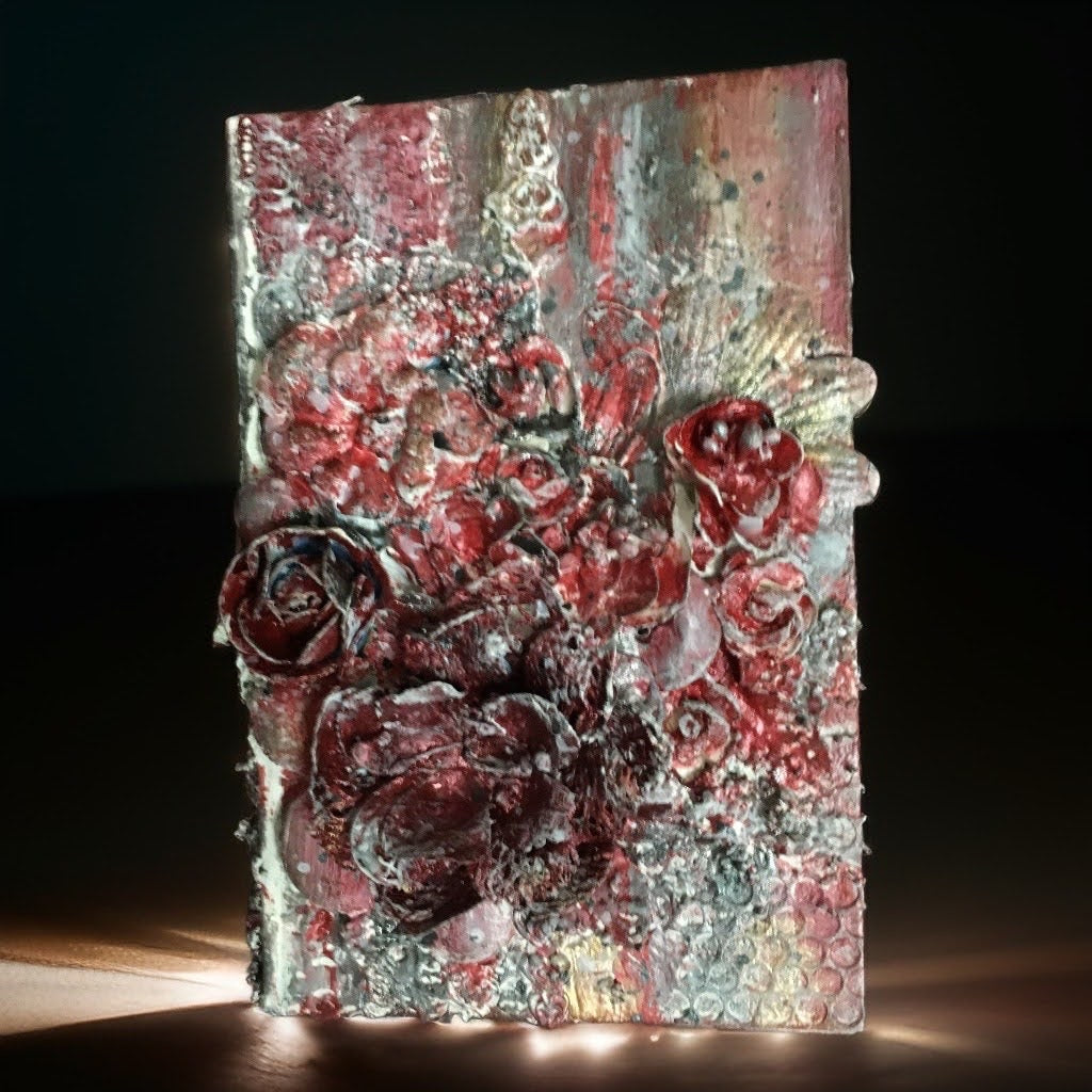 Livre altéré Texturé Rouge Passion – Art altéré Unique