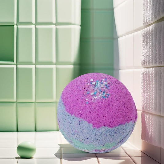 Bombe de bain artisanale multicolore Licorne Magique.
