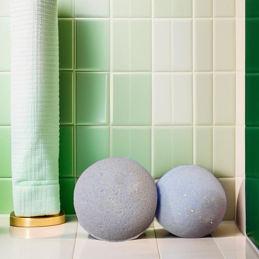 Bombes de bain artisanales bleue Voile de Lune.