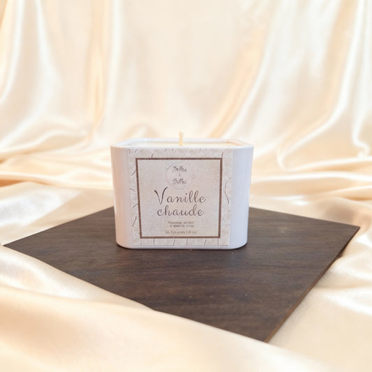 Chandelle Vanille chaude - Parfum gourmand et réconfortant