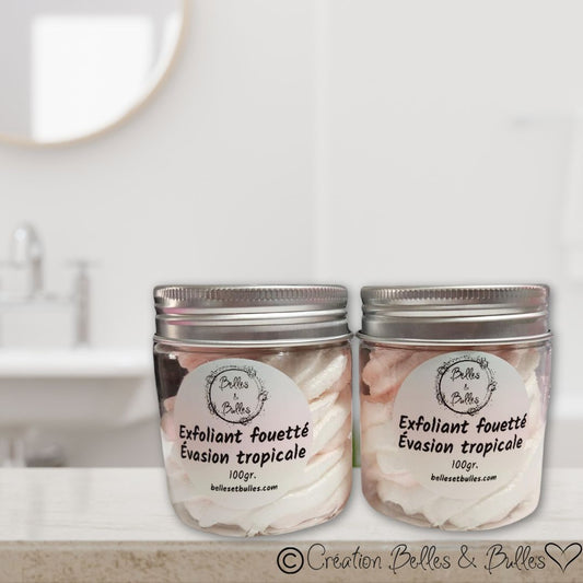 Exfoliant Fouetté Évasion Tropicale – Soin 2 en 1 parfumé aux fruits tropicaux