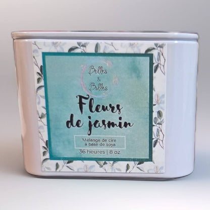 Chandelle Fleurs de Jasmin – Élégance Florale et Pureté