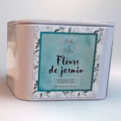 Chandelle Fleurs de Jasmin – Élégance Florale et Pureté