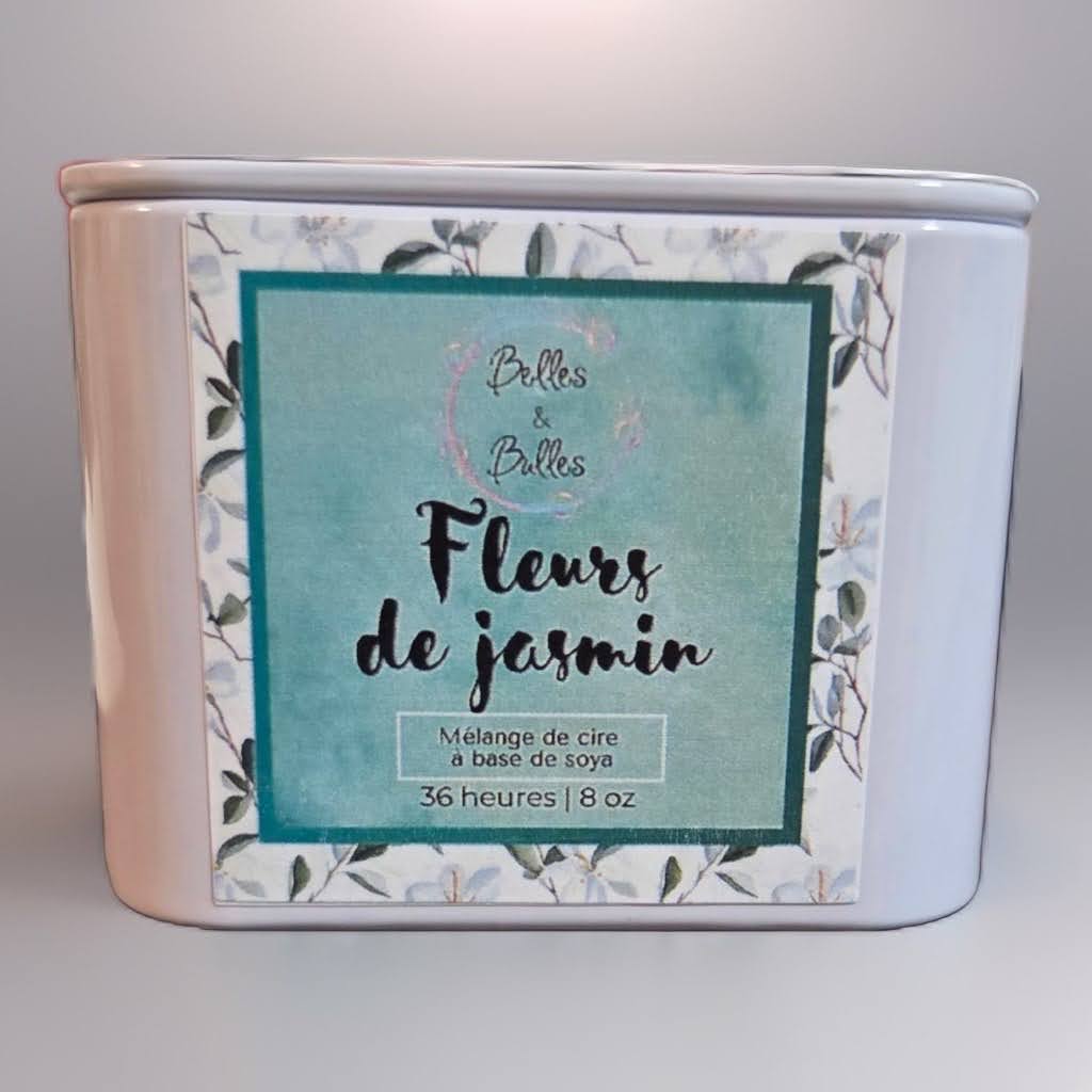 Chandelle Fleurs de Jasmin – Élégance Florale et Pureté