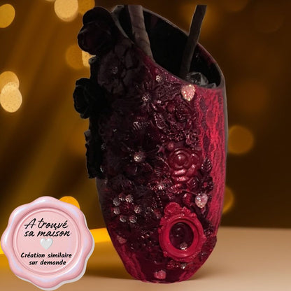 Vase Artistique Éclats Écarlates– Création Unique Vase Altéré