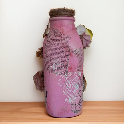 Bouteille Décorative Shabby Chic – Pot à Lait Altéré