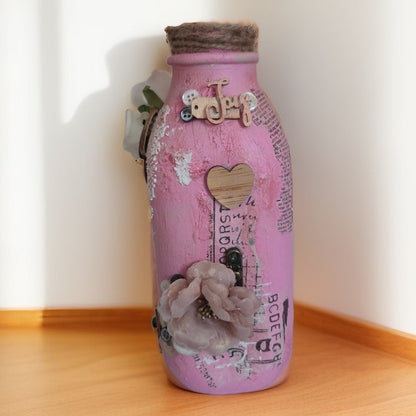 Bouteille Décorative Shabby Chic – Pot à Lait Altéré