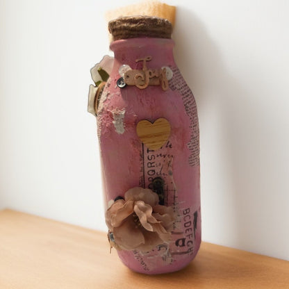 Bouteille Décorative Shabby Chic – Pot à Lait Altéré