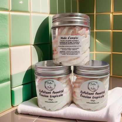 Exfoliant Fouetté Évasion Tropicale – Soin 2 en 1 parfumé aux fruits tropicaux