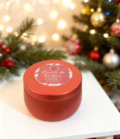 Chandelle Canne de Bonbon – Menthe Poivrée Rafraîchissante