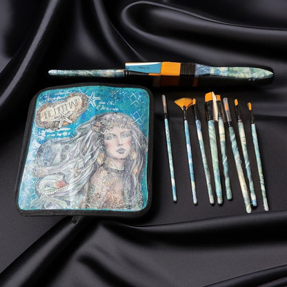 Trousse à Pinceaux Sirène – Pochette Mixed Media Originale