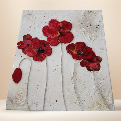 Toile Texturée Fleurs en 3D – Tableau Moderne Fait Main