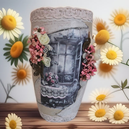 Vase Art Altéré Baroque Antique– Création Unique Nuit Éternelle