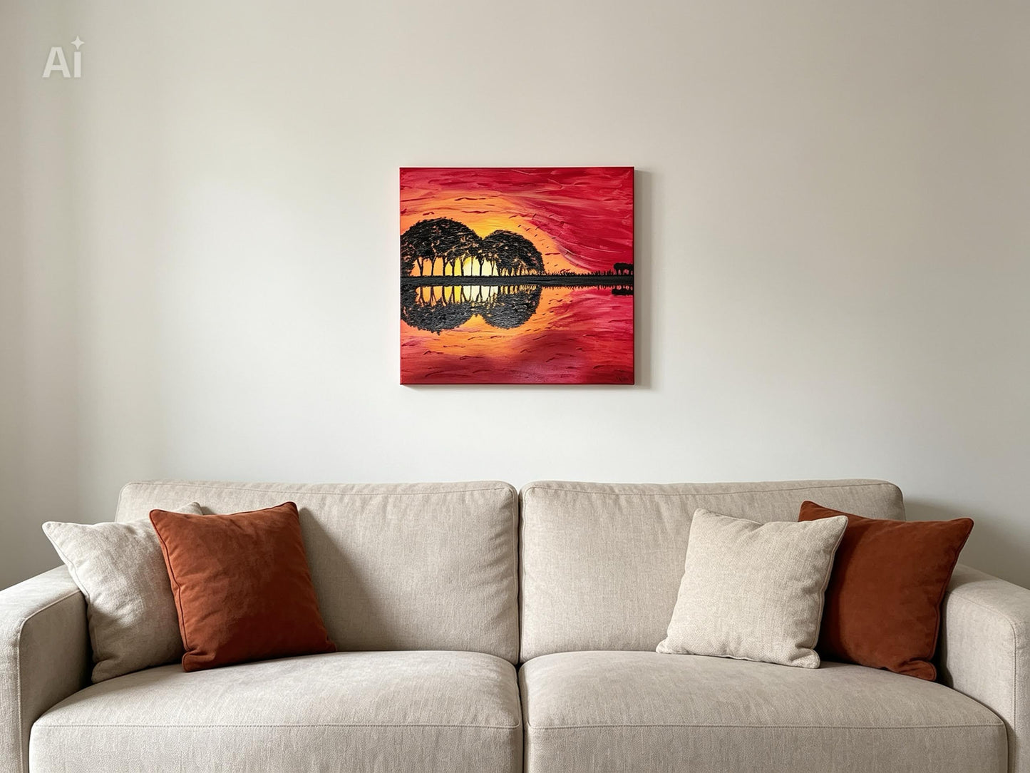 Toile Paysage musical – Œuvre Guitare au Couché de Soleil